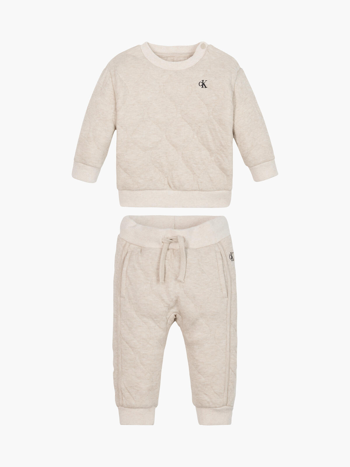 Calvin Klein SOFT QUILTED HWK SET Bebek Krem Eşofman Takımı