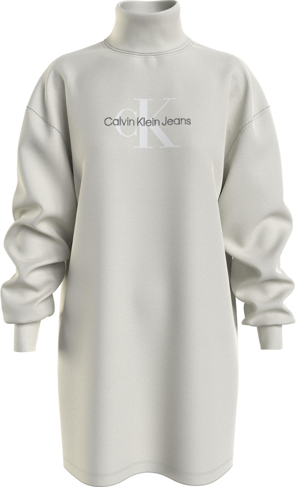 Calvin Klein MONOLOGO ROLL NECK D Kadın Krem Elbise