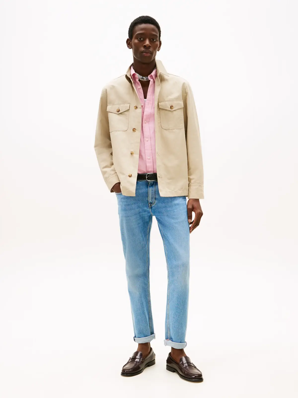 Tommy Hilfiger DC PERFORMANCE LI SH, RBT Bej Erkek Gömlek