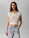 CROCHET CROPPED VEST, YAS