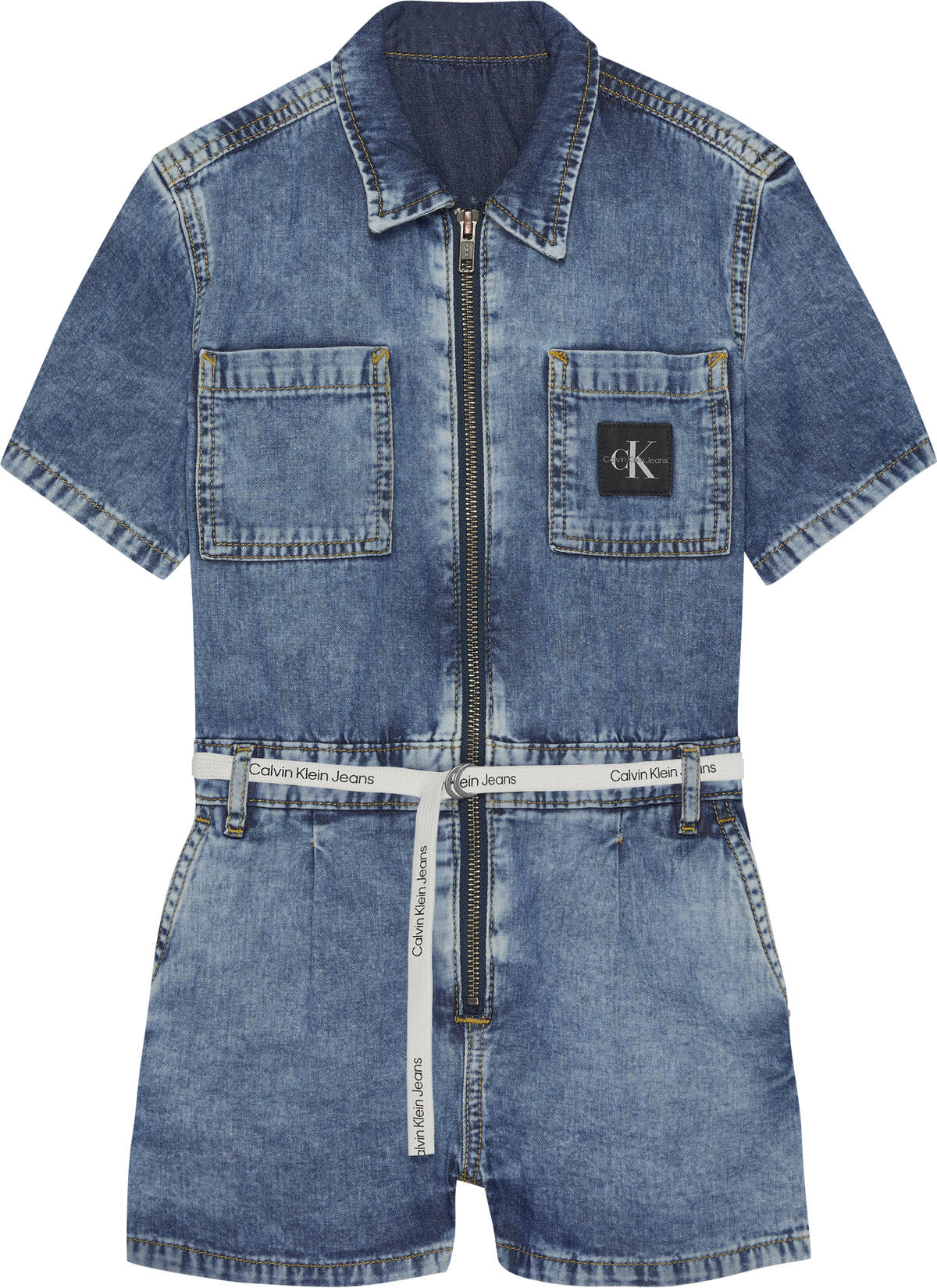 Calvin Klein DENIM TAPE PLAYSUIT Kadın Mavi Tulum