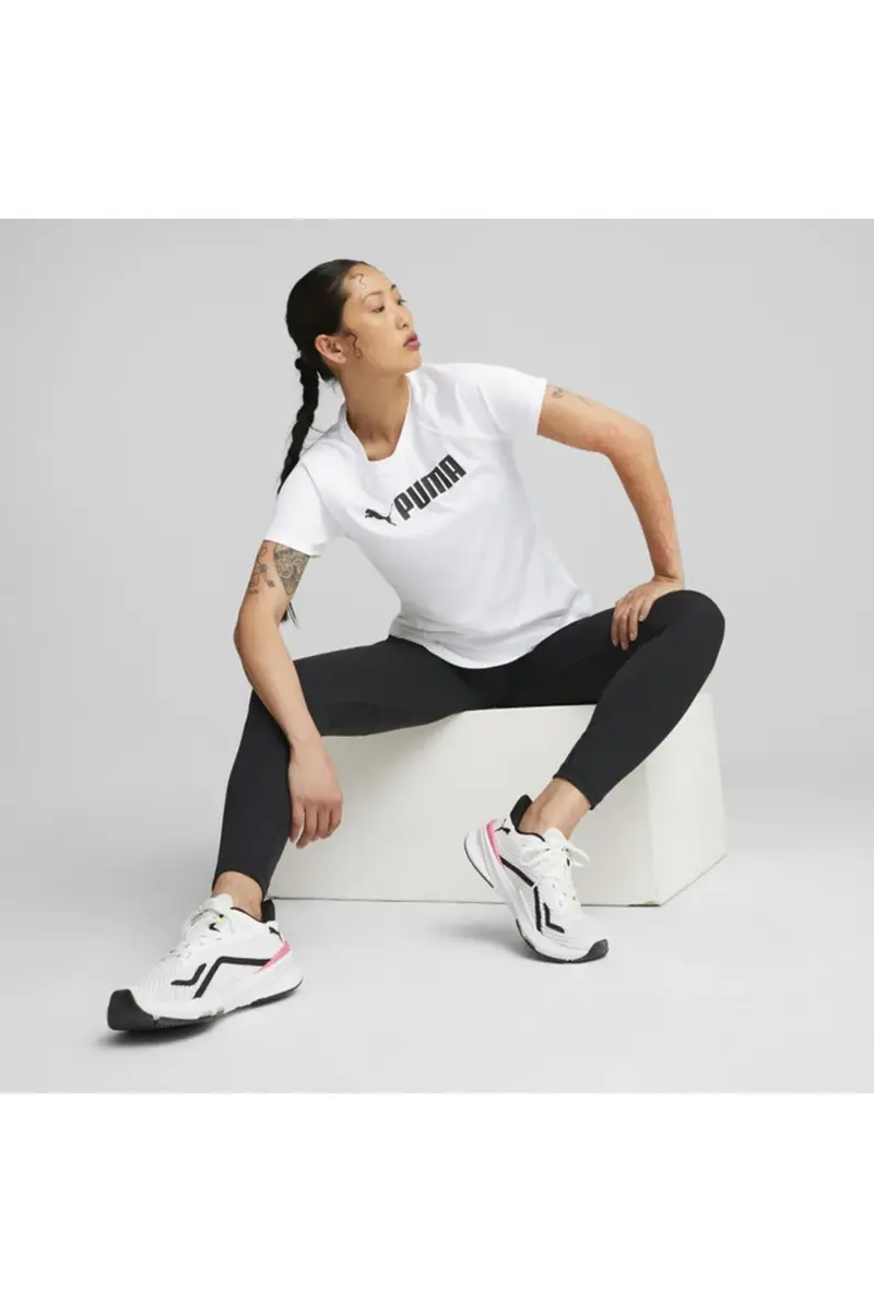 Puma Fit Logo Tee Beyaz Kadın Koşu Ve Performans T-Shirt