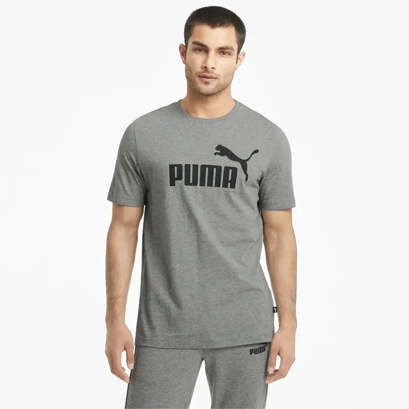 Puma ESS Logo Tee Gri Erkek T-Shirt