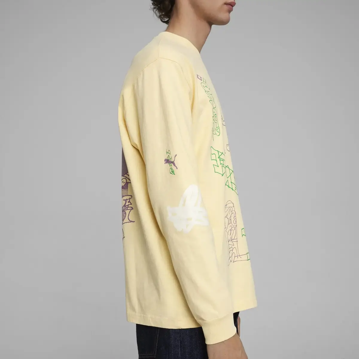 PUMA x MARTÍ SAWE Longsleeve Krem Erkek Sweatshirt
