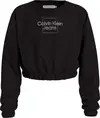 Calvin Klein METALLIC BOX LOGO SW Kadın Siyah Sweatshirt