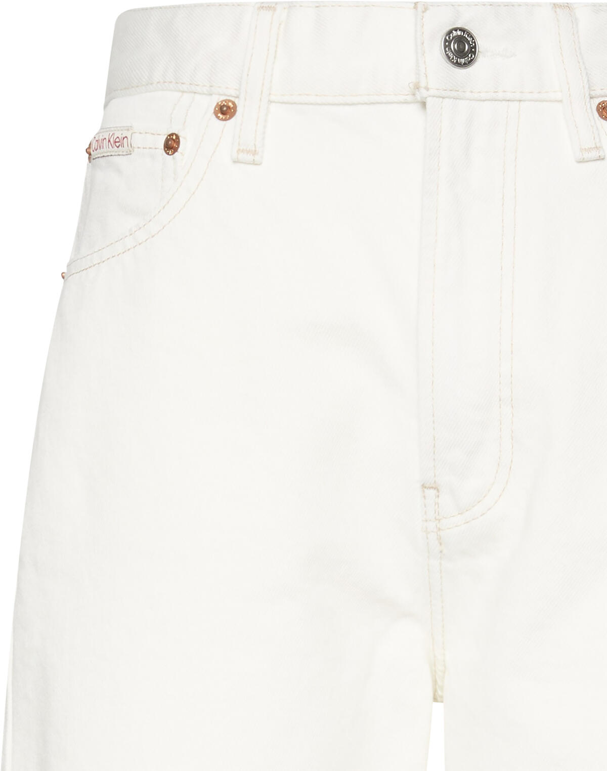 Calvin Klein THE EXTREME BARREL JEAN SNOW WHI Beyaz Kadın Kot Pantolon