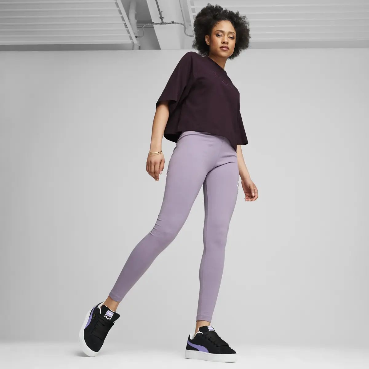 Puma CLASSICS + Oversized Tee Mor Kadın T-Shirt