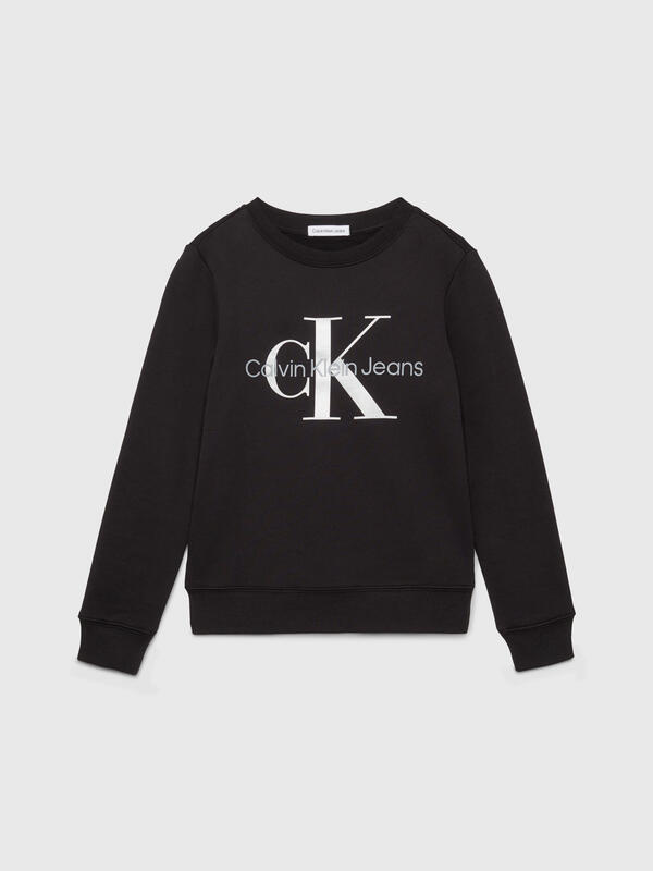 Calvin Klein CK MONOGRAM TERRY CN Erkek Siyah Sweatshirt