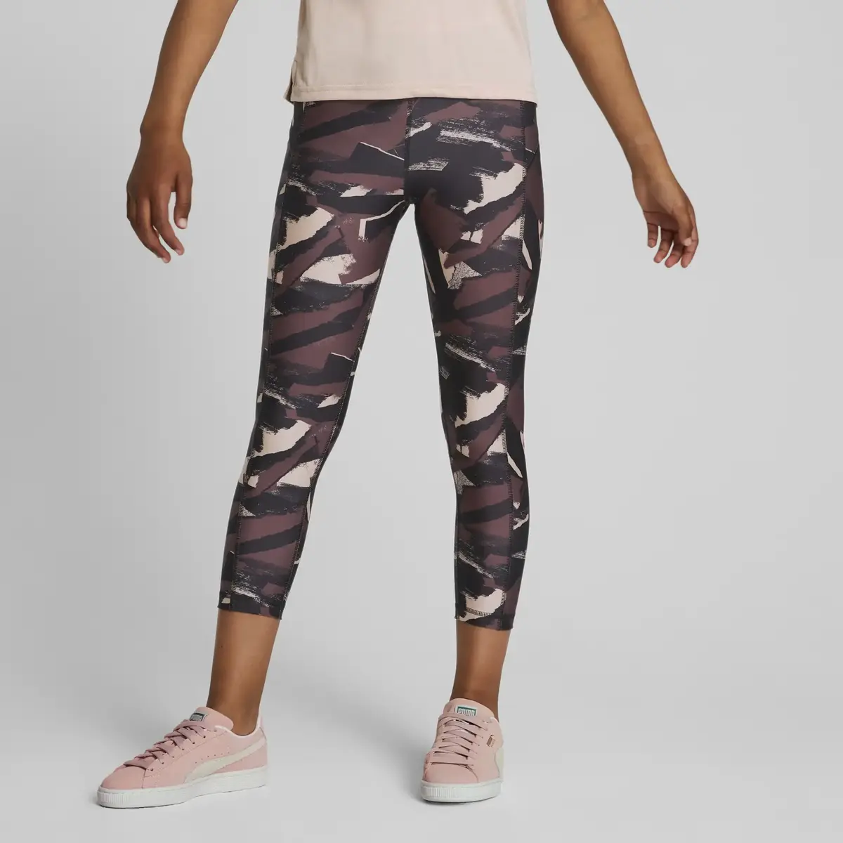 Puma Modern Sports AOP 7/8 Tights Kahverengi Kız Çocuk Tayt