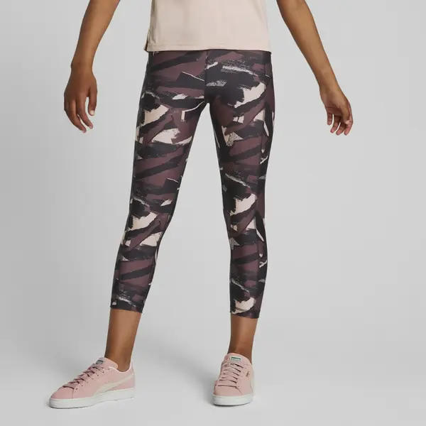 Puma Modern Sports AOP 7/8 Tights Kahverengi Kız Çocuk Tayt