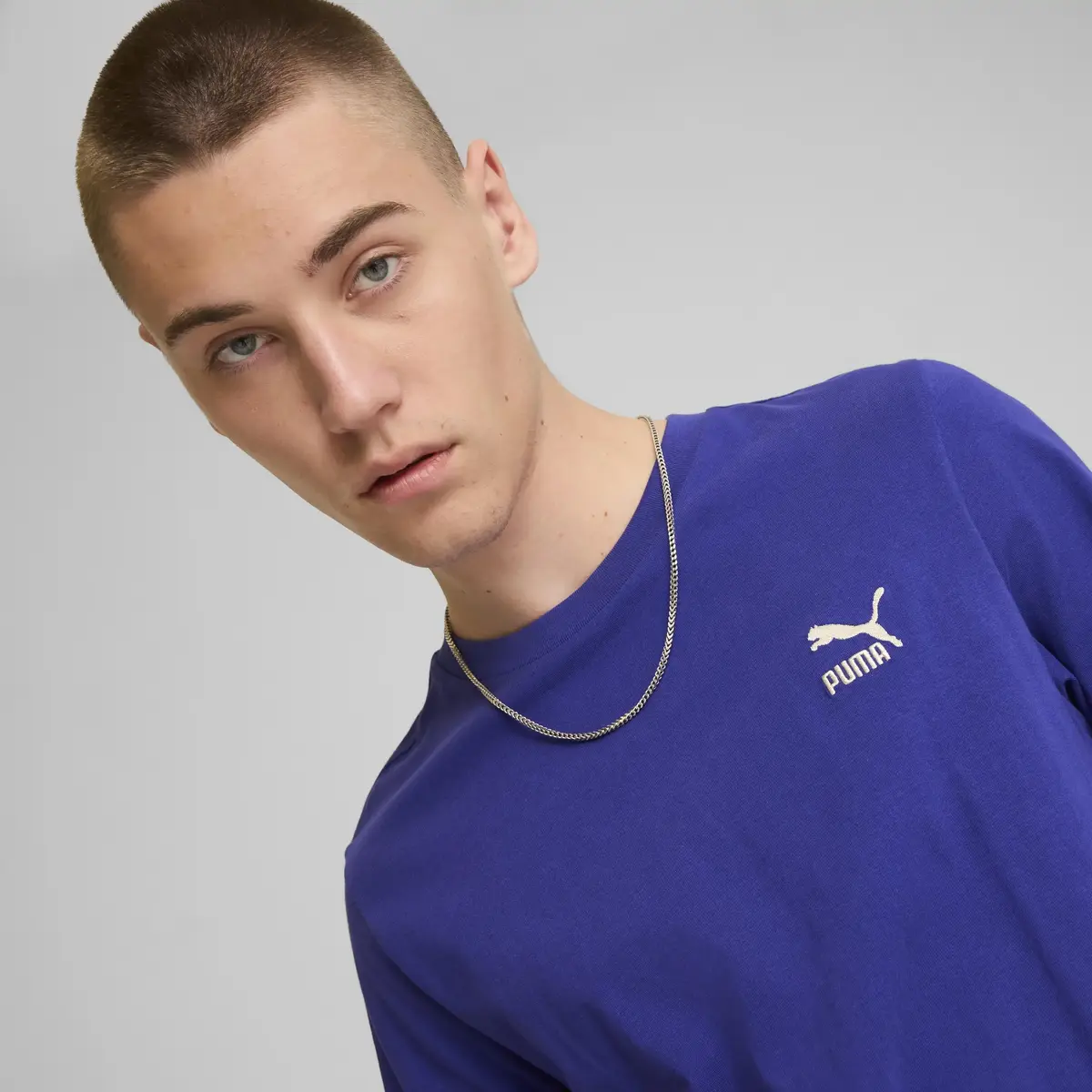 Puma CLASSICS Small Logo Tee Mor Erkek T-Shirt