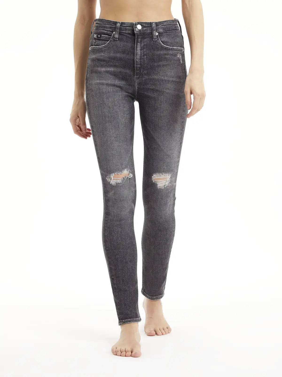 Calvin Klein HIGH RISE SKINNY Kadın Antrasit Kot Pantolon