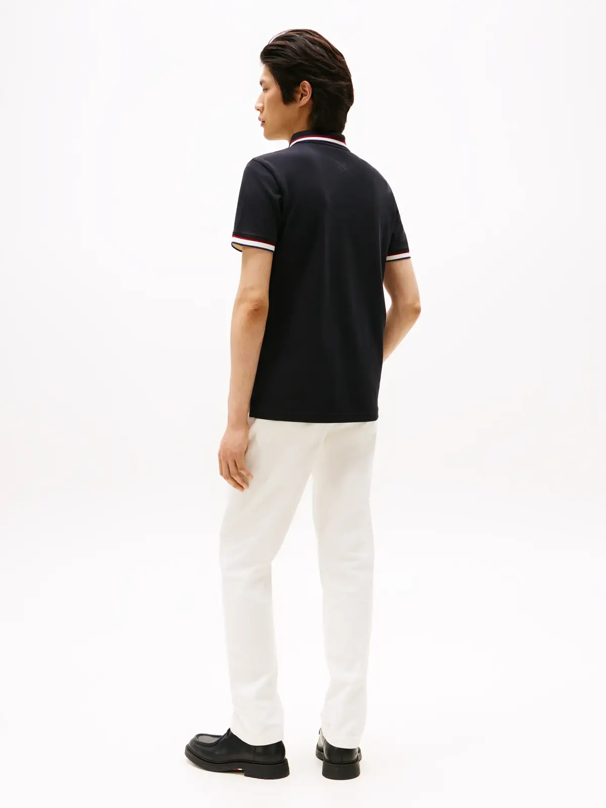 Tommy Hilfiger CUFF INTEREST SLIM F, BDS Siyah Erkek Polo Yaka T-Shirt
