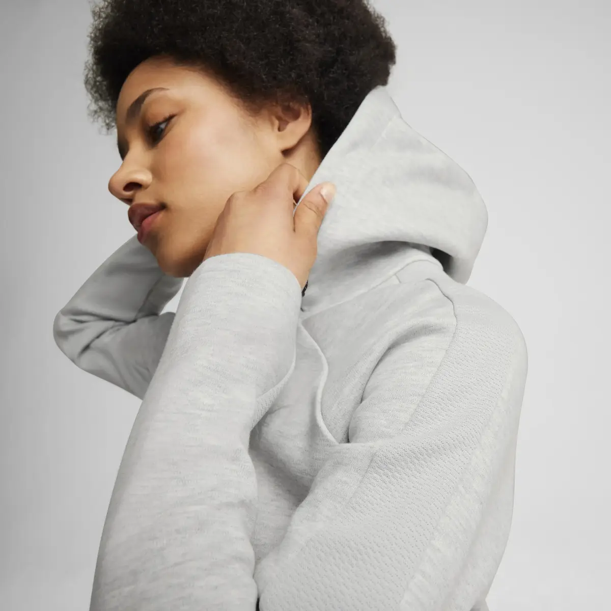 Puma EVOSTRIPE Full-Zip Hoodie Gri Kadın Sweatshirt