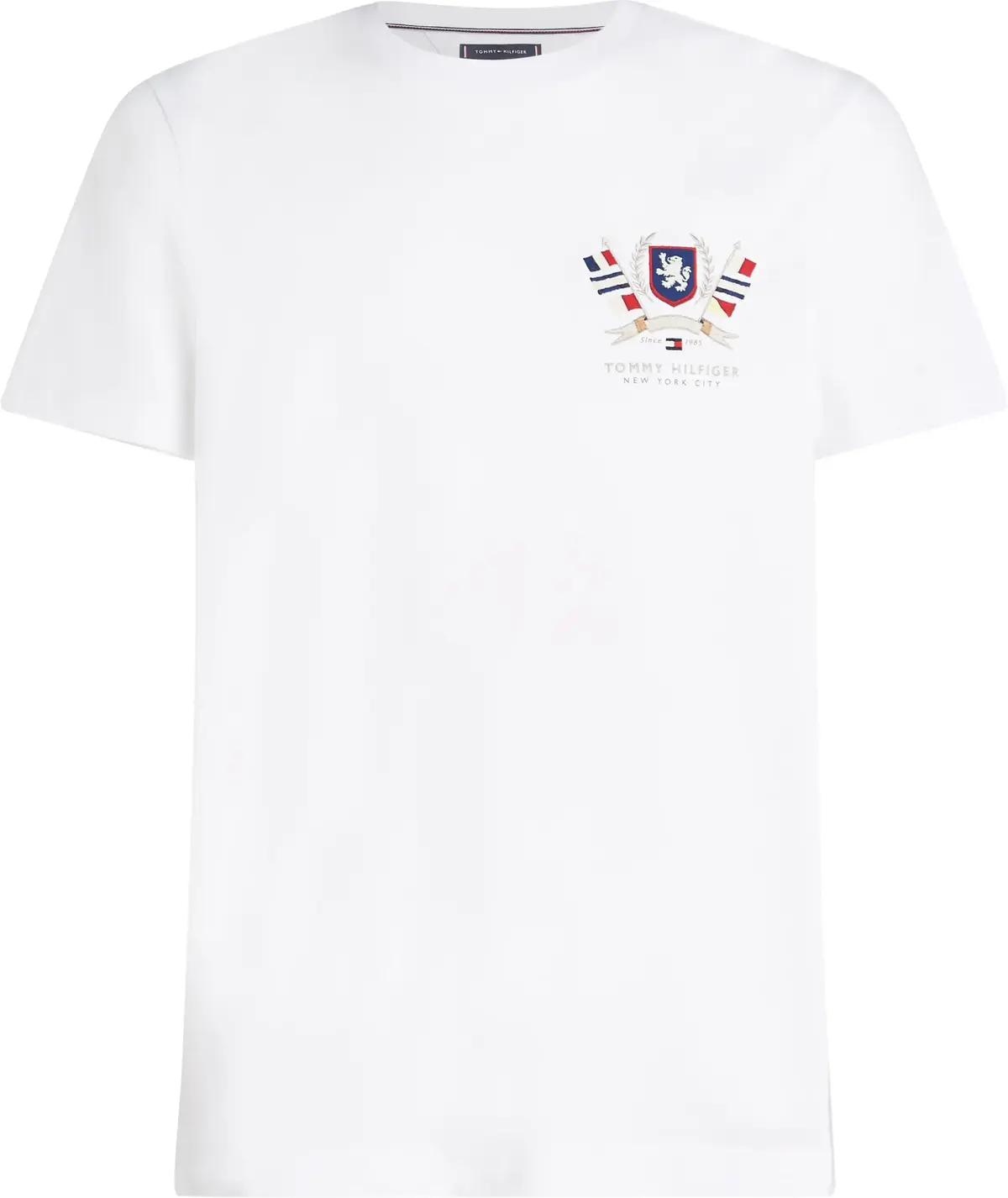 Tommy Hilfiger HILFIGER COLOUR CRES, YBR Beyaz Erkek T-Shirt & Polo