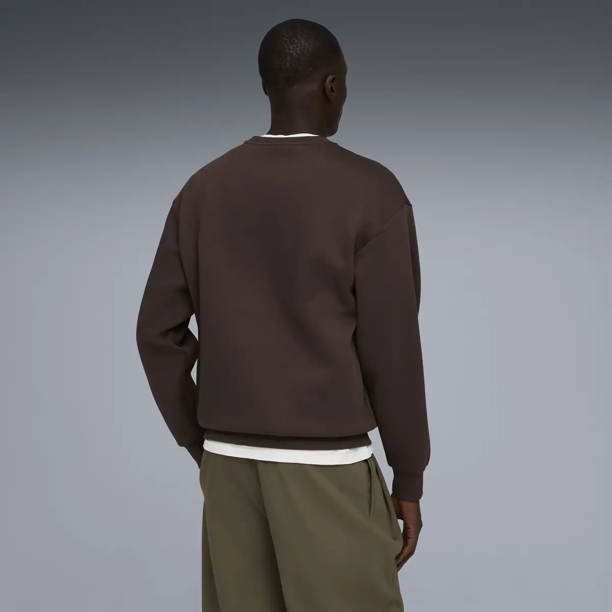 PUMA ESS ELEVATED CAT LOGO Crew Kahverengi Erkek Sweatshirt
