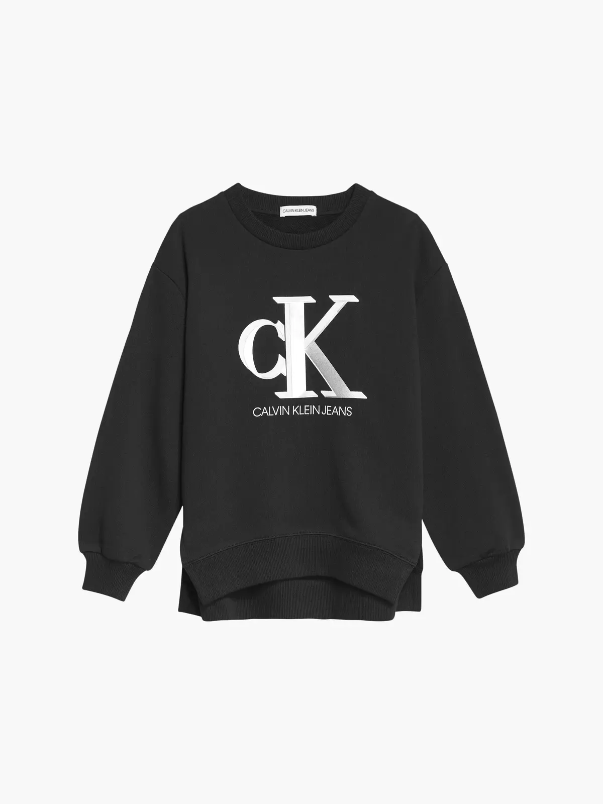 Calvin Klein CONTRAST MONOGRAM SW Kadın Siyah Sweatshirt