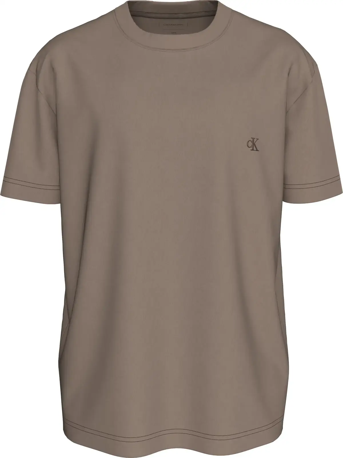 Calvin Klein WASHED PUFF PRINT TE Erkek Kahverengi T-Shirt