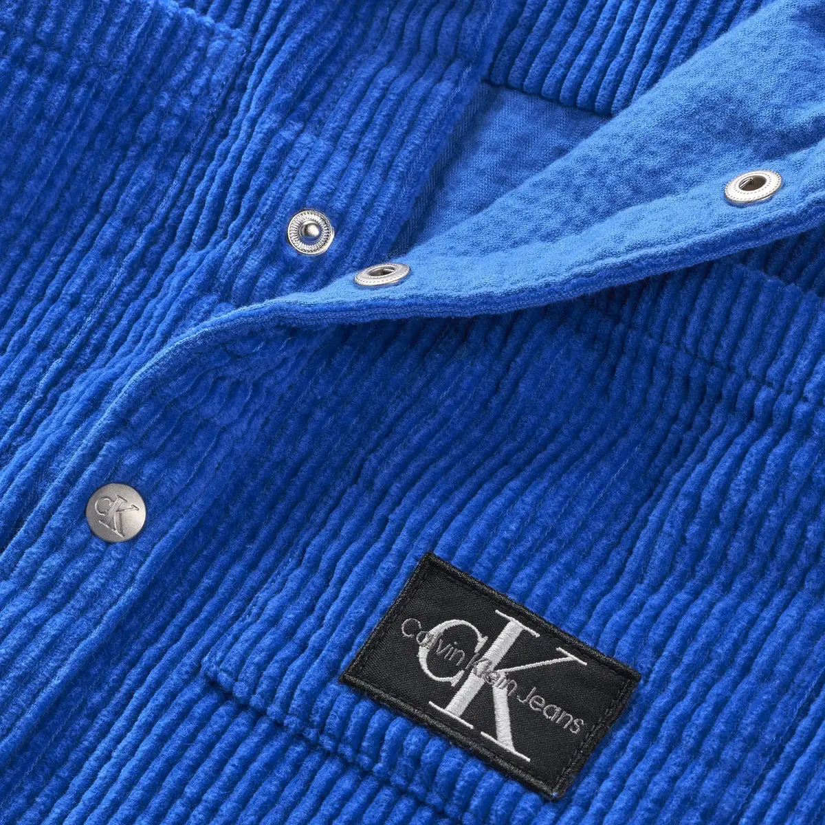 Calvin Klein CORDUROY BADGE OVERS Erkek Mavi Gömlek