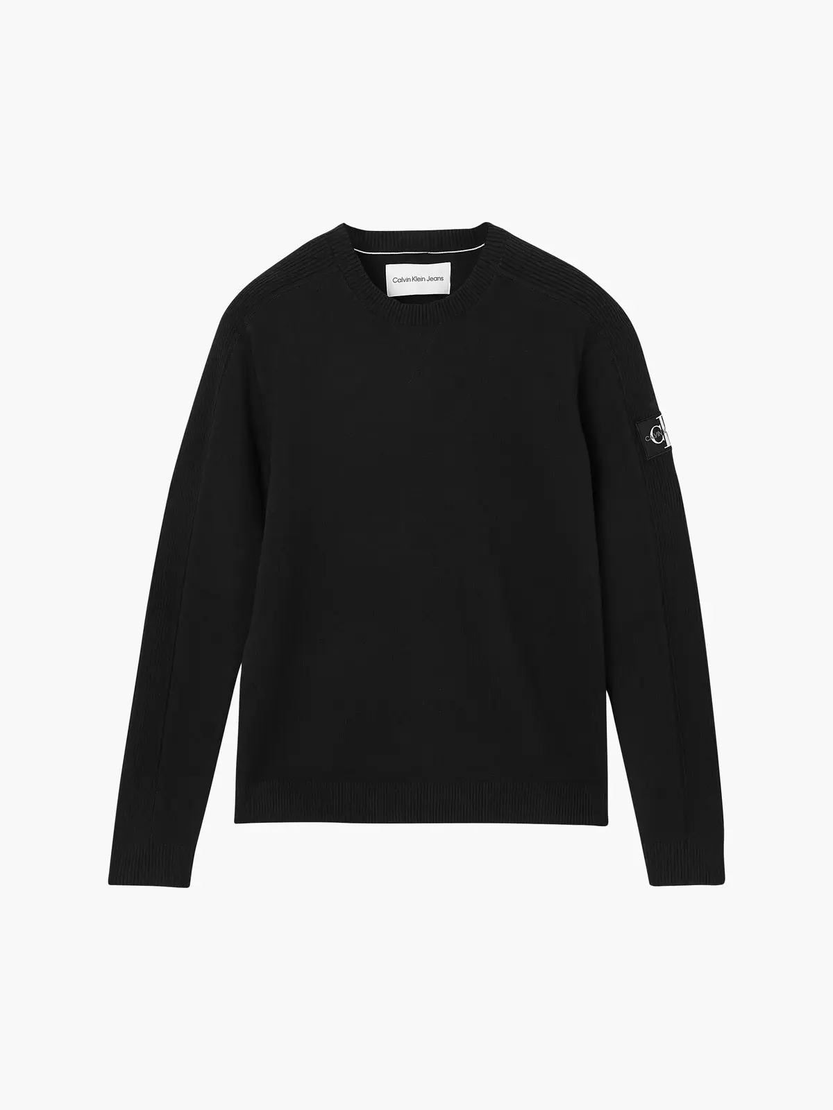Calvin Klein MONOGRAM BADGE TEXTU Erkek Siyah Kazak