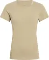 Calvin Klein LOGO NECKLINE T-SHIR, PF0 Bej Kadın T-Shirt & Polo