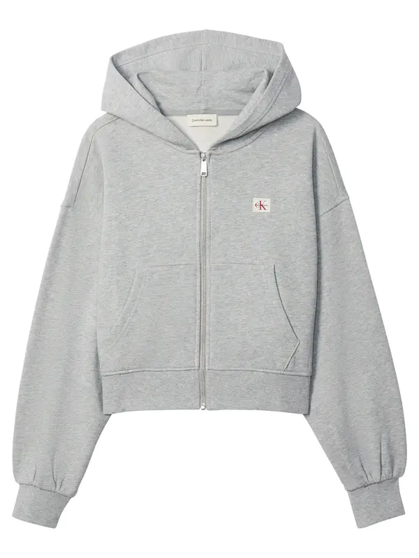 Calvin Klein A- FRENCH TERRY BADG, P79 Gri Kadın Ceket