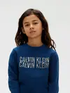 Calvin Klein TERRY SEASONAL LOGO Mavi Çocuk Sweatshirt
