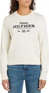 Tommy Hilfiger LOGO C-NECK SWEATER, Z00 Krem Kadın Sweatshirt