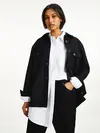 Tommy Hilfiger WOOL BLEND SHACKET Kadın Siyah Blazer