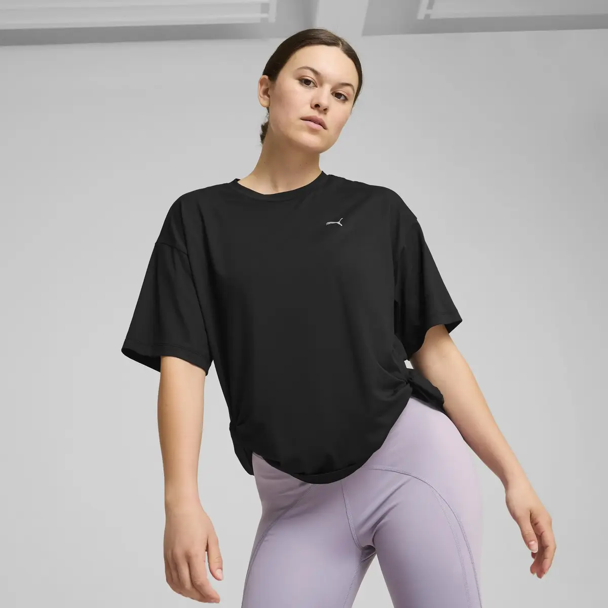 Puma STUDIO TWIST TEE Siyah Kadın T-Shirt