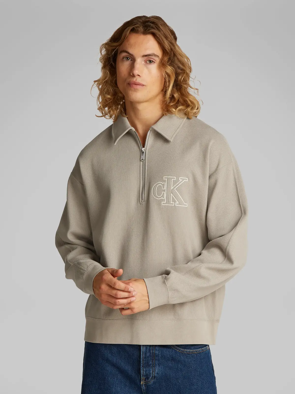 Calvin Klein Haki Erkek Sweatshirt & Hoodie