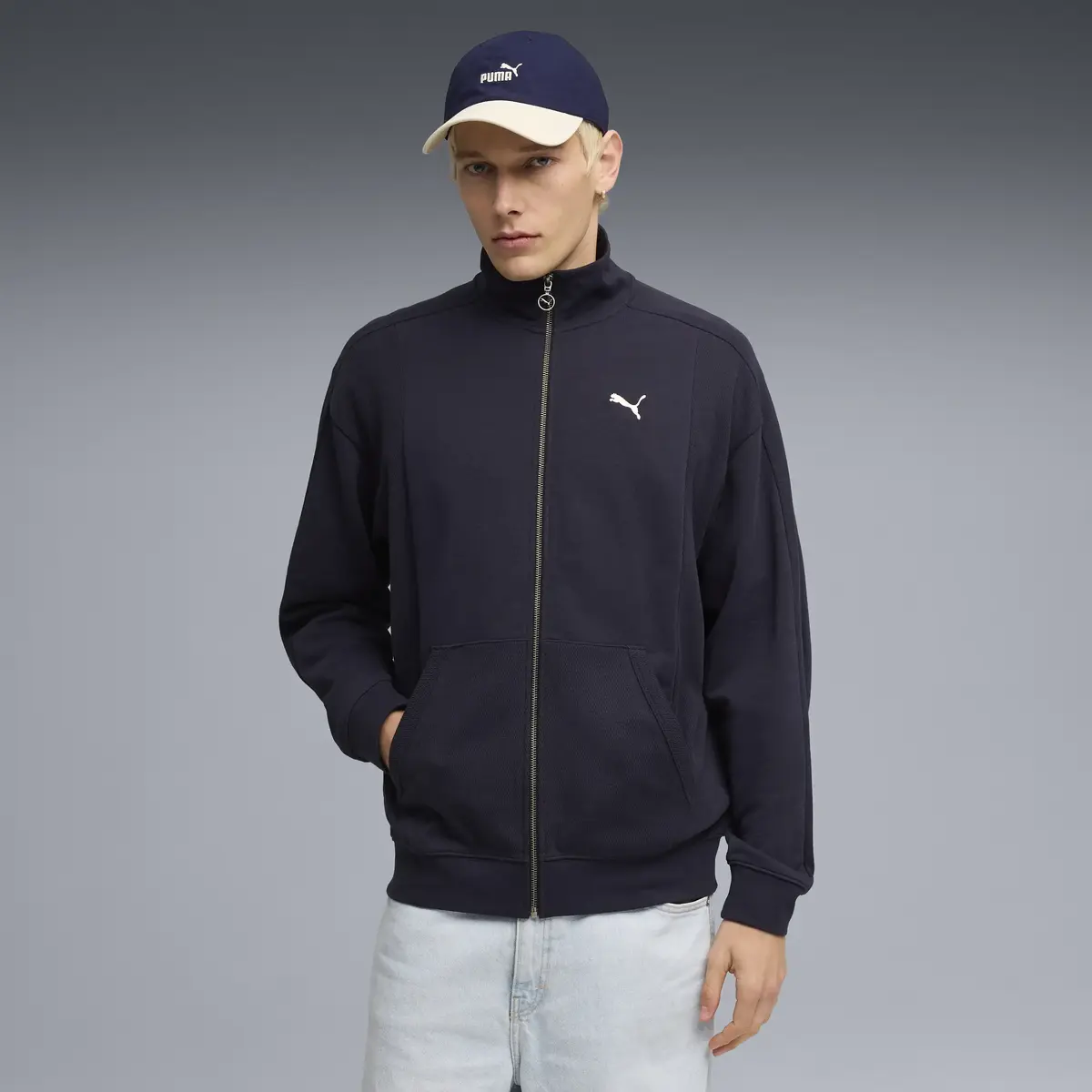 PUMA CLASS Relaxed Pinnacle Track Jacket Lacivert Erkek Ceket