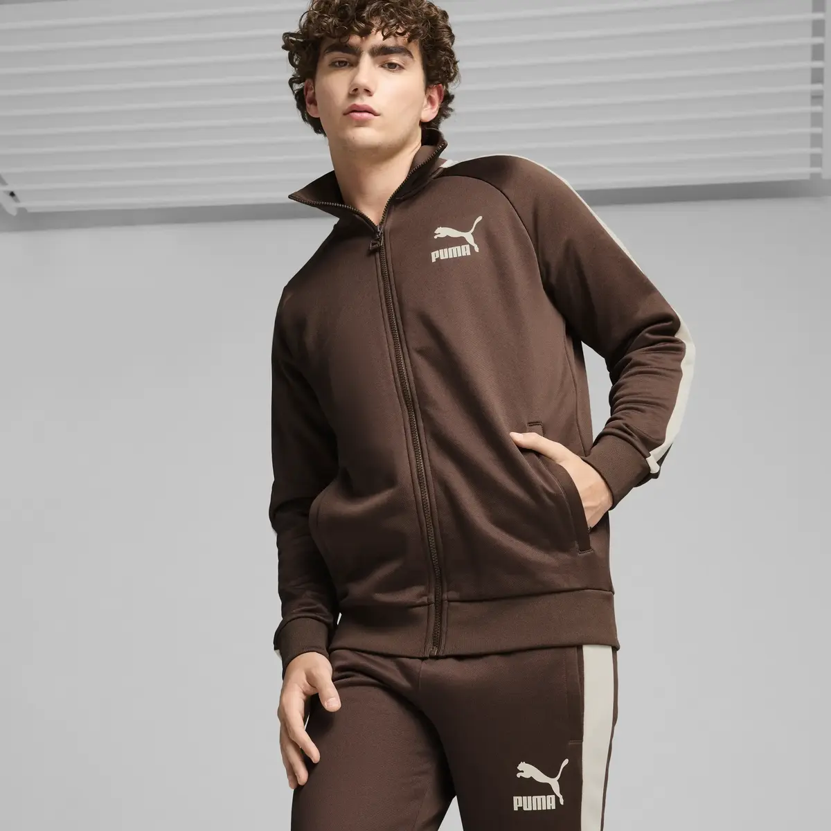 Puma T7 ICONIC Track Jacket Kahverengi Erkek Fermuarlı Ceket