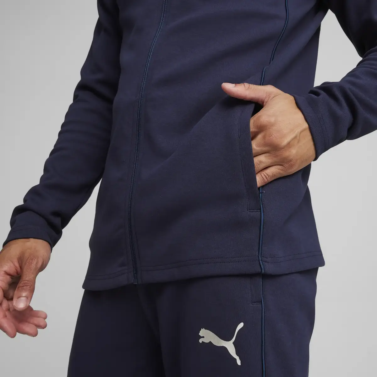 Puma teamFINAL Casuals Hooded Jkt Lacivert Erkek Fermuarlı Hoodie