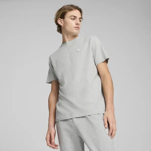 PUMA ESS ELEVATED Tee Gri Erkek T-Shirt