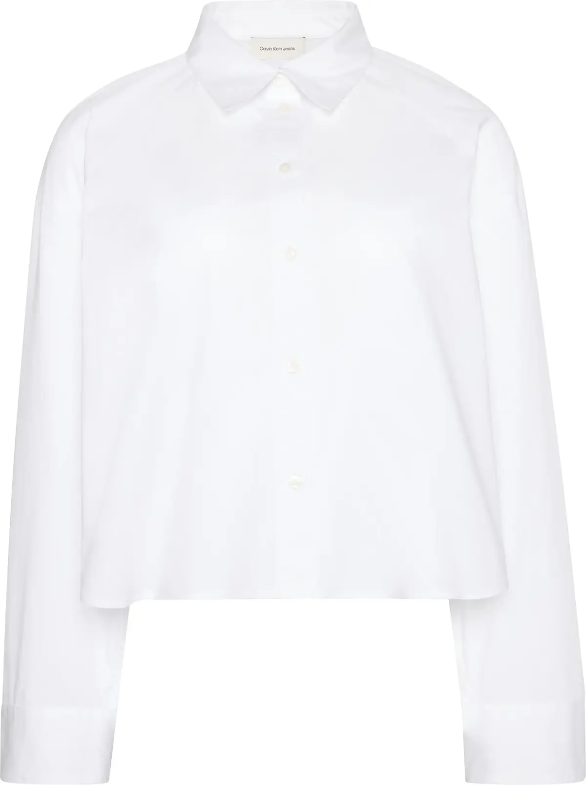 Calvin Klein SOLID BOXY CROPPED SHIRT Kadın Beyaz Gömlek