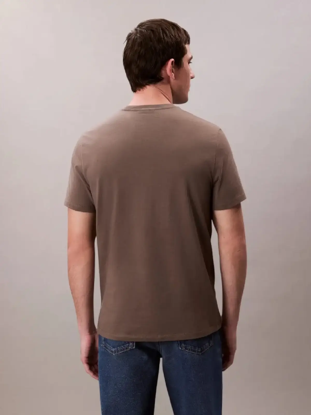 Calvin Klein SS SMOOTH CTTN SOLID CREWNK TEE Kahverengi Erkek Tişört