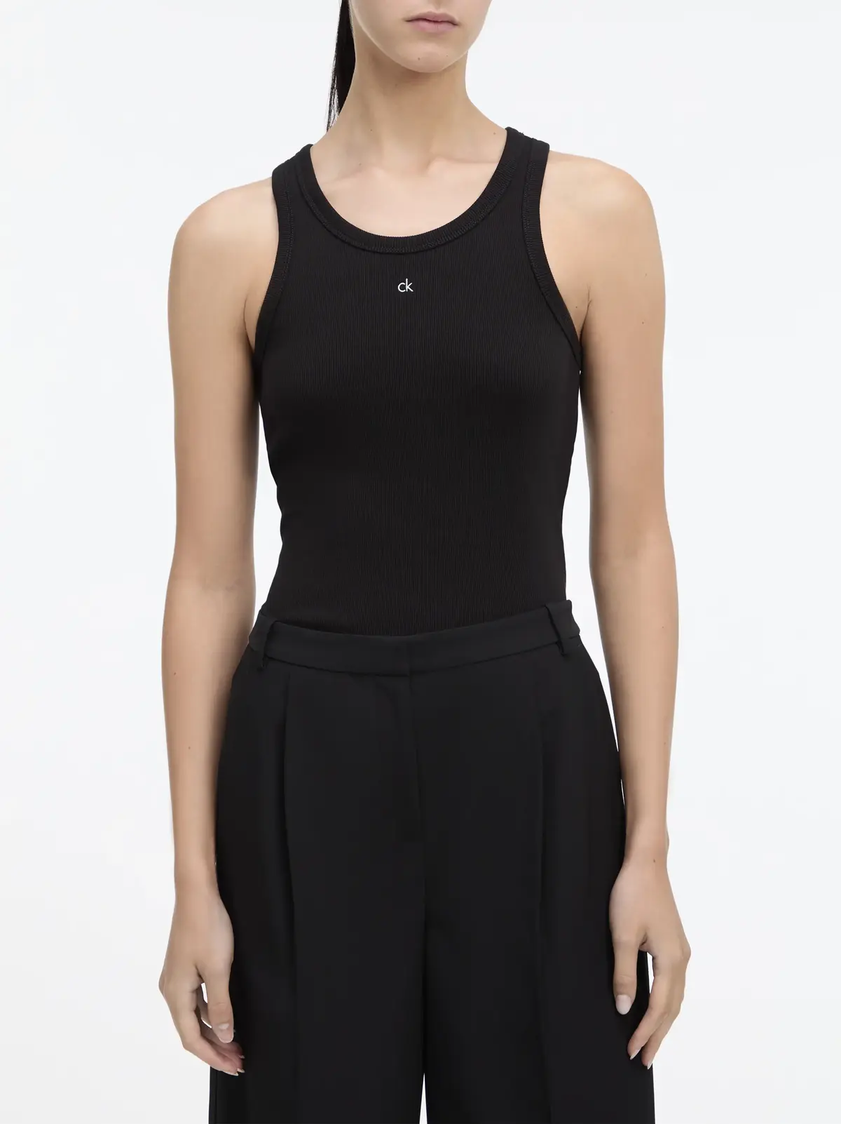 Calvin Klein CK EMB GRAPHIC SLIM, BEH Siyah Kadın T-Shirt & Polo