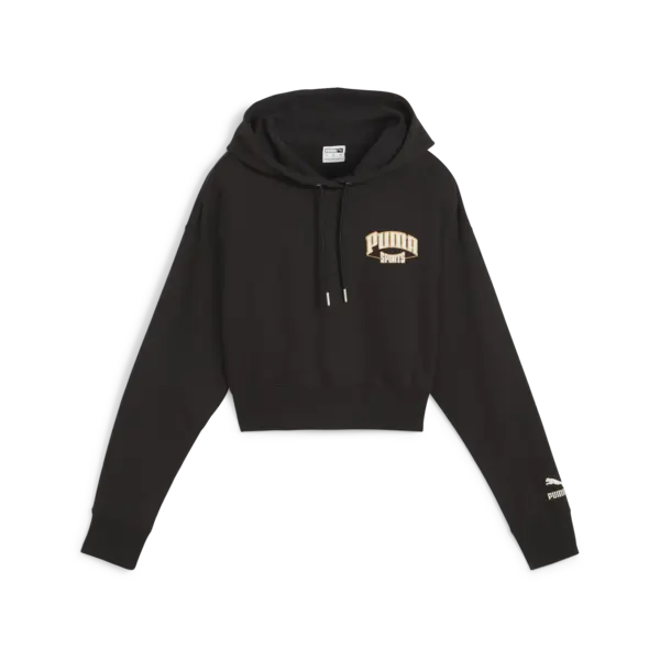 Puma PUMA TEAM Cropped Hoodie Siyah Kadın Hoodie