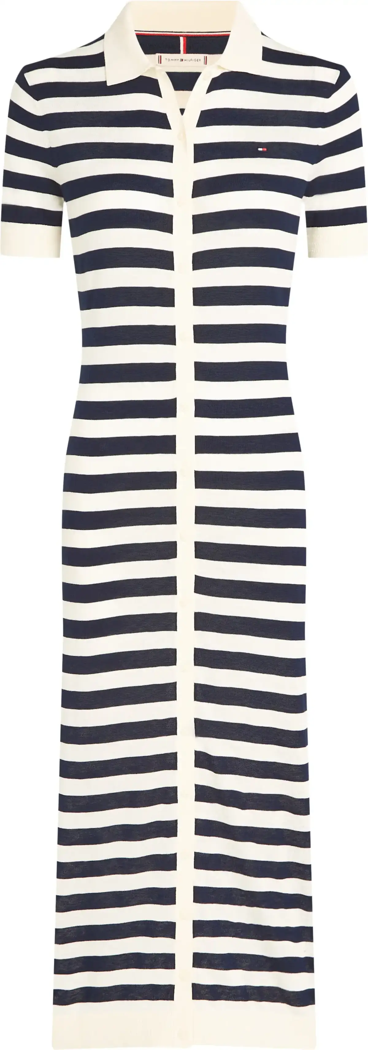 Tommy Hilfiger CO LYOCELL VIS SS PO, 0FC Beyaz Kadın Elbise-Etek