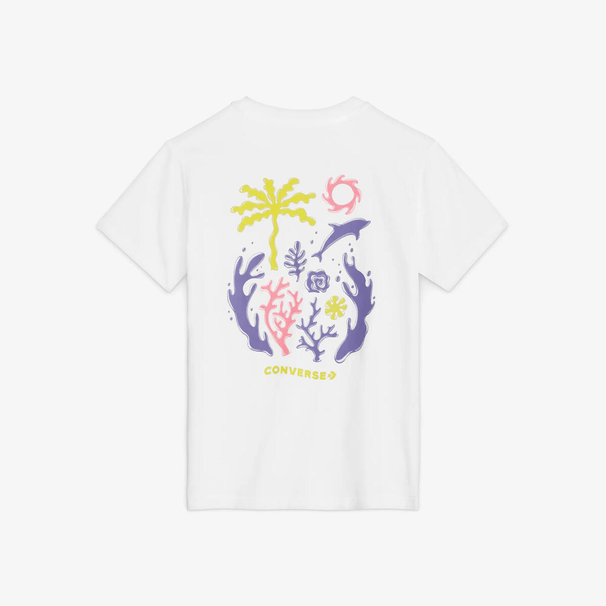Converse SEA GRAPHIC TEE BLACK Beyaz Kadın T-Shirt