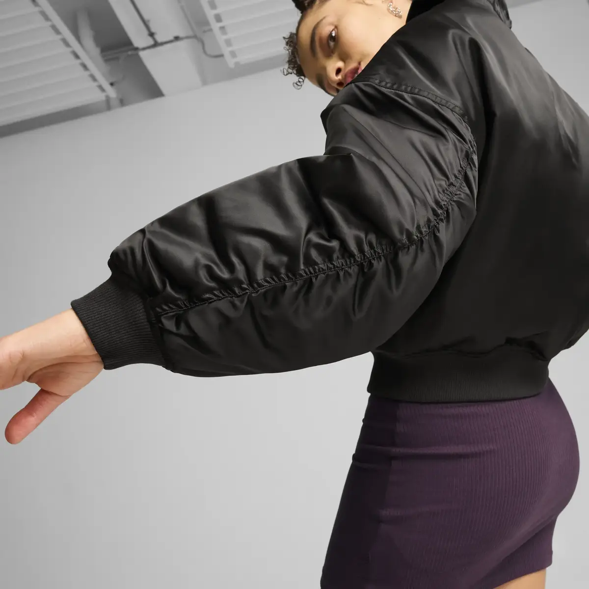 Puma Satin Bomber Jacket Siyah Kadın Ceket