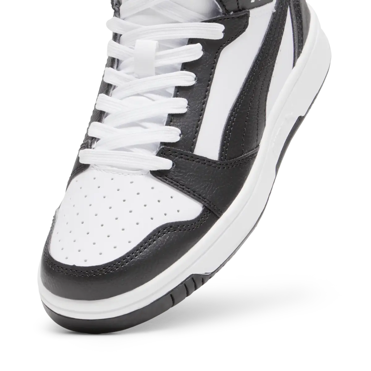 Puma Rebound V6 Mid Jr Siyah Beyaz Genç Spor Ayakkabı