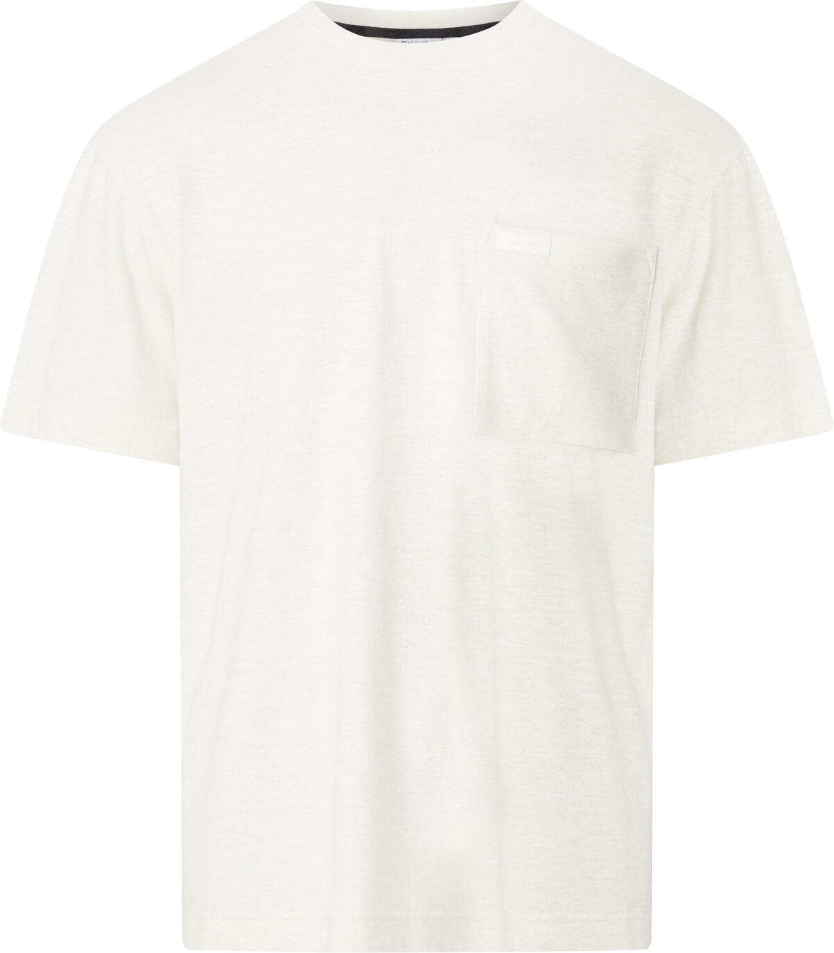 Calvin Klein POCKET TEE LINEN BLE Erkek Krem T-Shirt