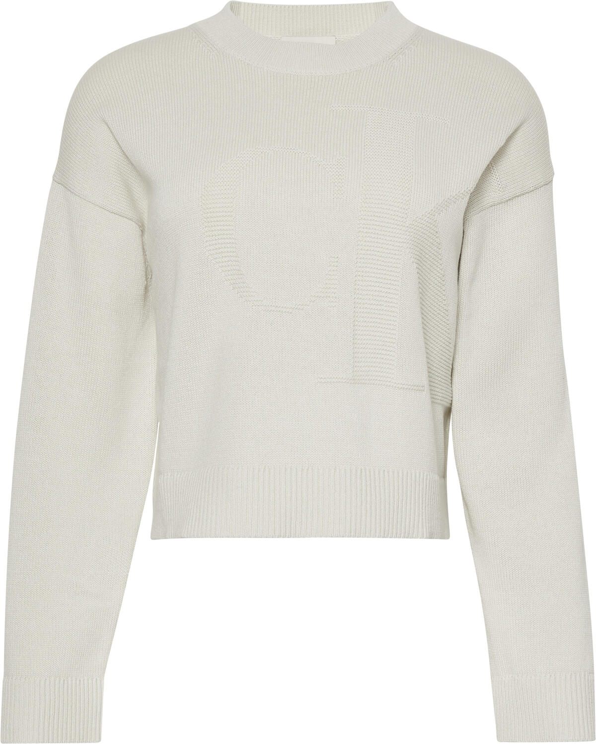 Calvin Klein Long Sleeve Smooth Cotton CK Int Beyaz Kadın Sweatshirt