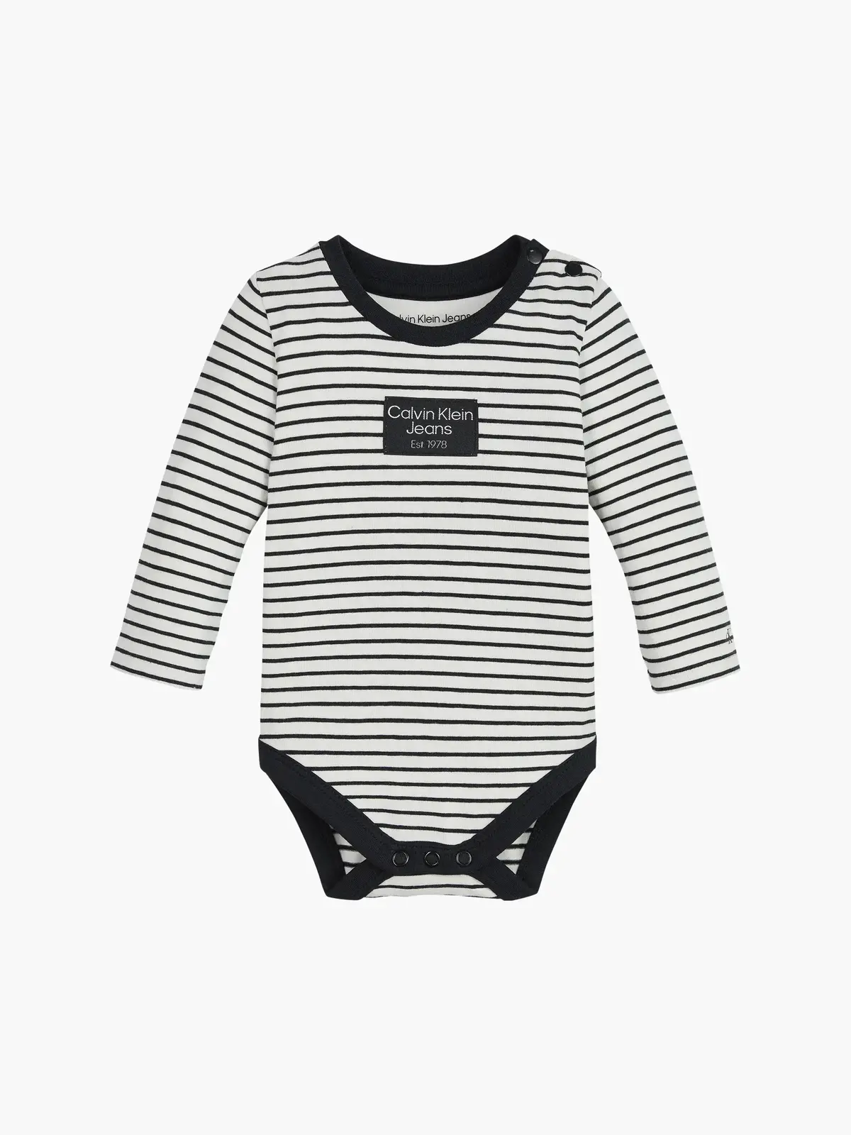 Calvin Klein STRIPED BADGE LS BOD Bebek Beyaz Zıbın
