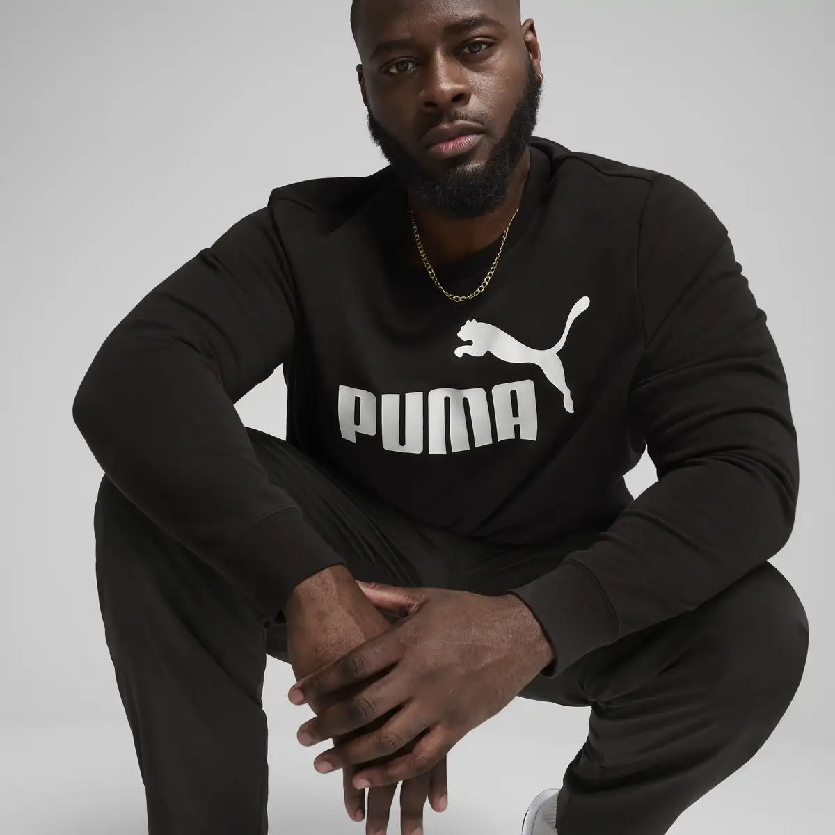 Puma ESS No. 1 Logo Crew Siyah Erkek Sweatshirt