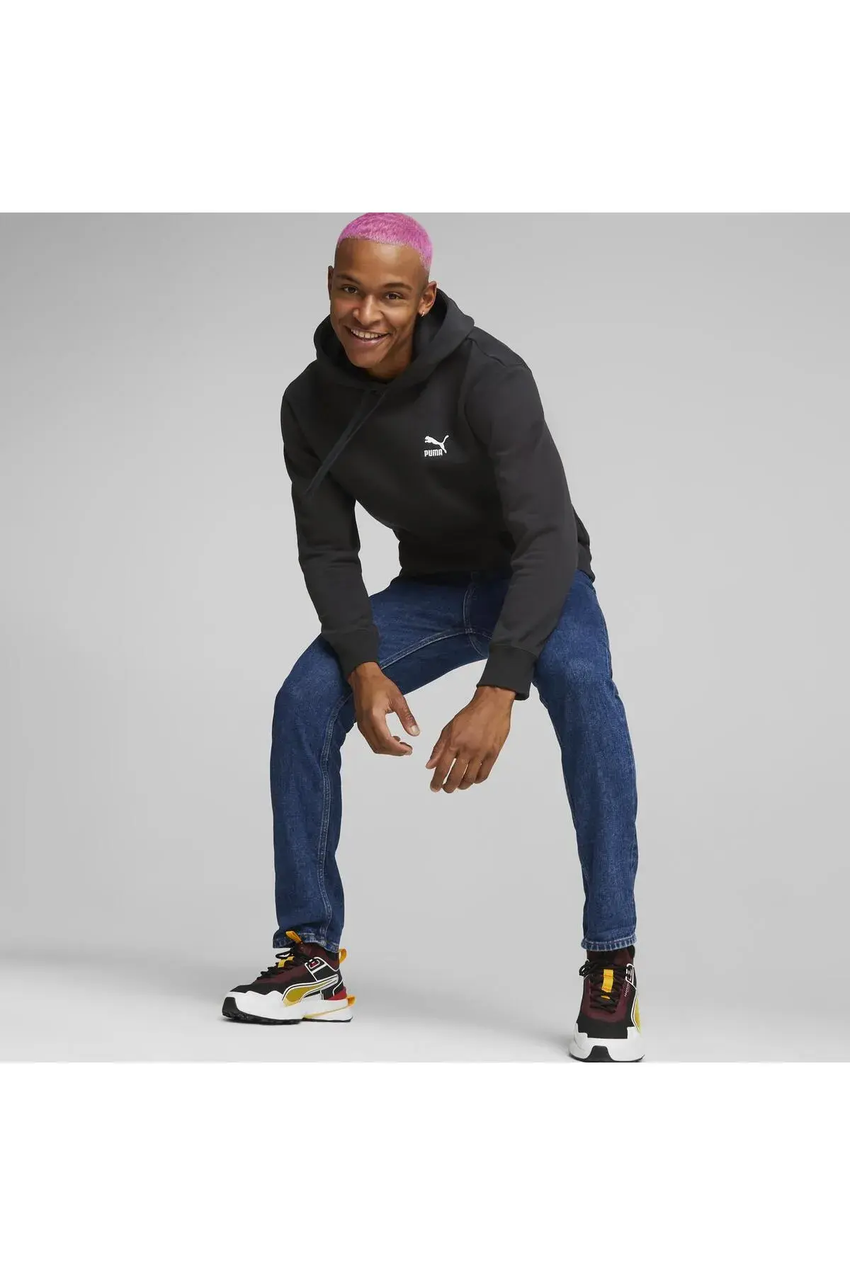 Puma Classics Small Logo Hoodie FL Siyah Erkek Hoodie
