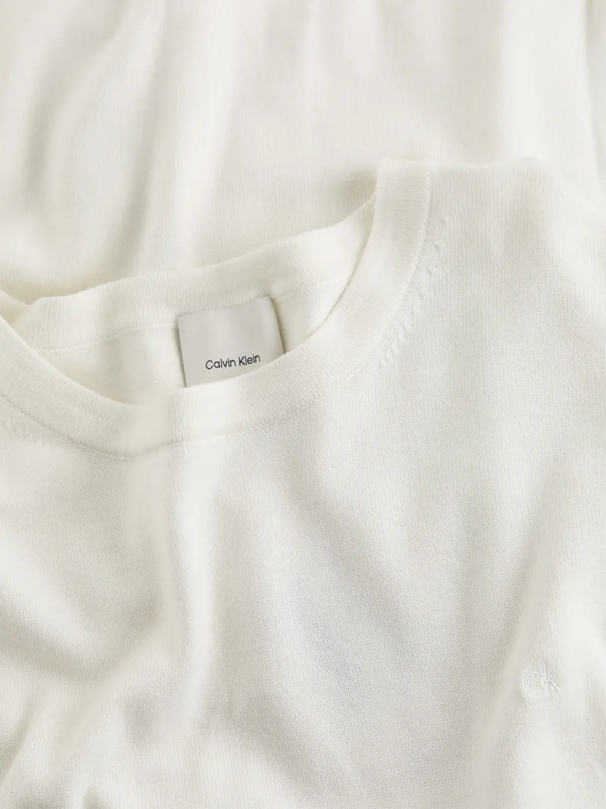 Calvin Klein KNITTED SUPIMA COTTO, YAS Krem Erkek T-Shirt & Polo