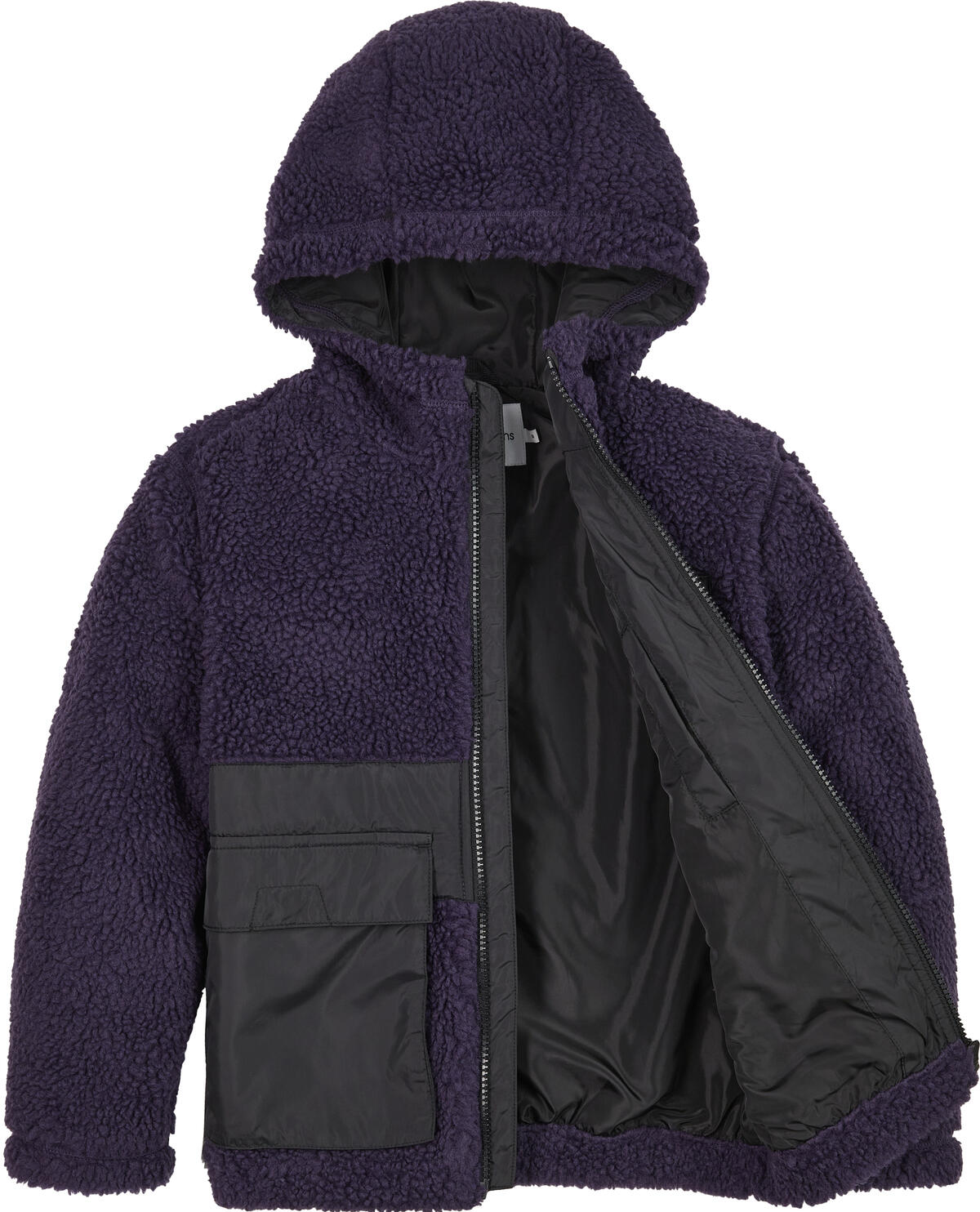 Calvin Klein SHERPA COLOR BLOCK J Erkek Siyah Mont